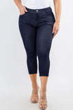 NAVY JEGGING CAPRIS WITH POCKETS