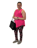 WOMAN WEARING EXTRA CURVY CANCER LEGGINGS