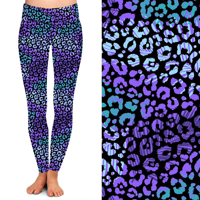 ONE SIZE PURPLE LEOPARD LEGGINGS