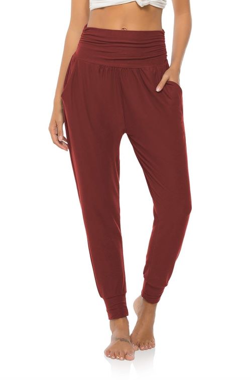 3X-5X BURGUNDY YOGA JOGGERS
