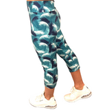 TEAL AND NAVY YOGA BAND LEGGING CAPRIS