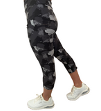 ONE SIZE BLACK AND GRAY LEGGING CAPRIS