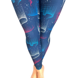 WOMAN WEARING ONE SIZE GALAXY LEGGINGS