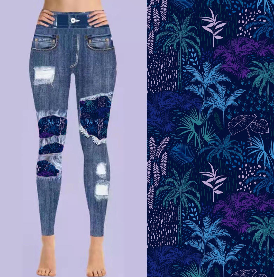 REGULAR BLUE FOREST JEGGINGS