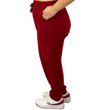 PLUS SIZE BURGUNDY JOGGERS