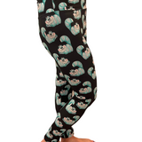 WOMAN WEARING EXTRA CURVY ALICE IN WONDERLAND LEGGINGS