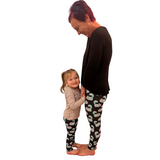 Mom and me wearing matching leggings