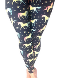 WOMAN WEARING ONE SIZE UNICORN LEGGINGS