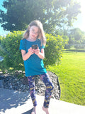Child wearing gamer leggings