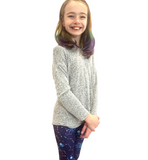 TODDLER WEARING GALAXY LEGGINGS