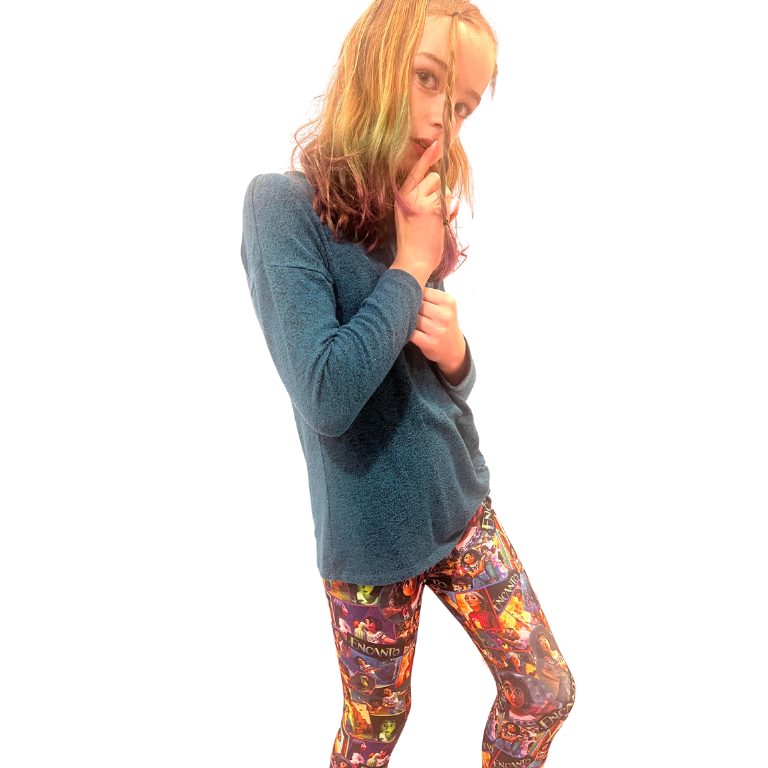 GIRL WEARING ENCANTO LEGGINGS
