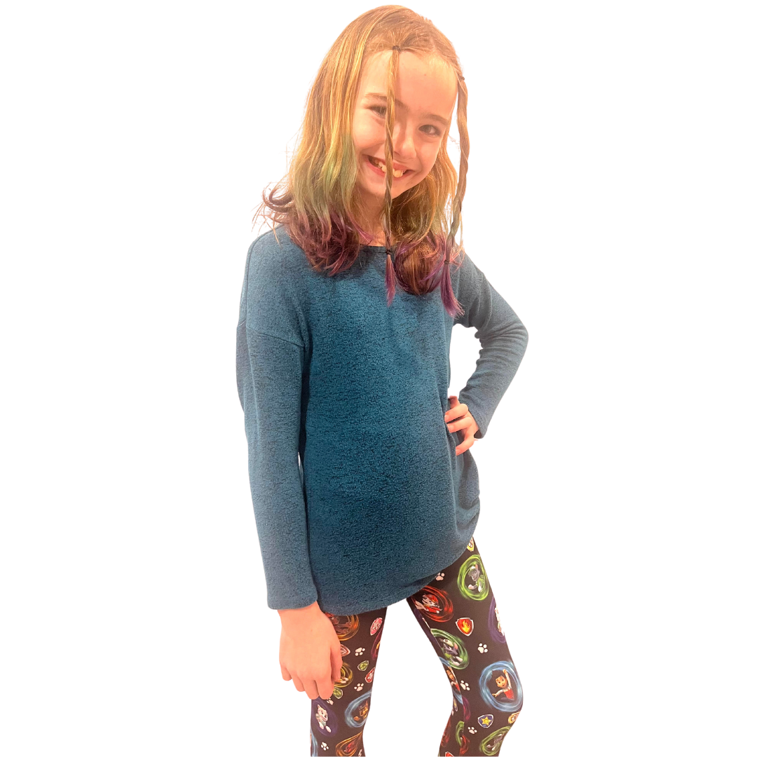GIRL WEARING PAW PATROL LEGGINGS
