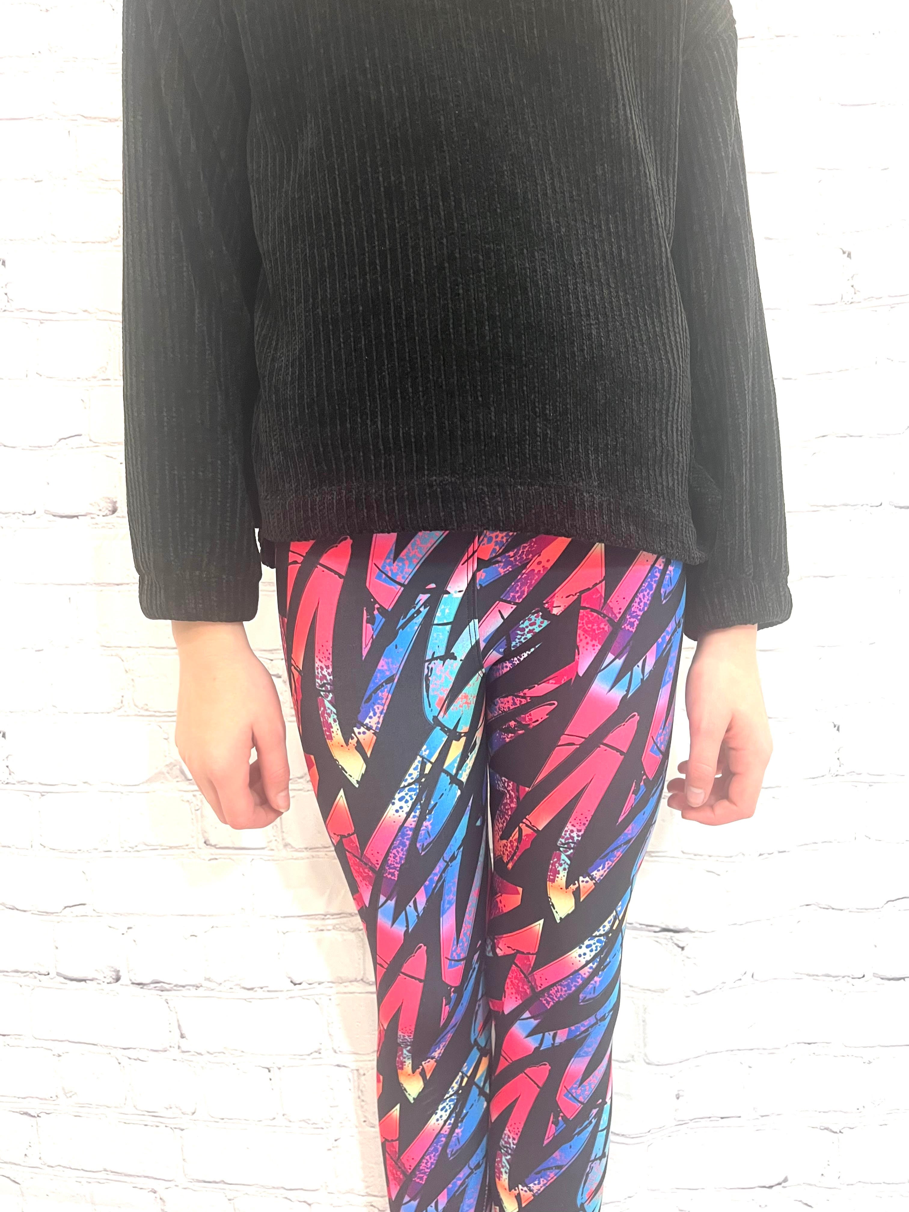 Child wearing artistic leggings