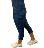 ONE SIZE BLUE CAMOUFLAGE LEGGING CAPRIS