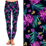 REGULAR SIZE PURPLE FLORAL LEGGINGS