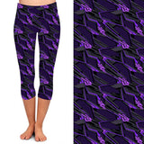 ONE SIZE PURPLE AND BLACK LEGGING CAPRIS