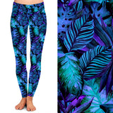 ONE SIZE BLUE FLORAL LEGGINGS