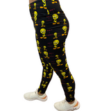 WOMAN WEARING TWEETY LEGGINGS