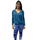 Woman wearing one size patterned jeggings