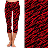 ONE SIZE RED CAMOUFLAGE LEGGING CAPRIS