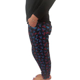 WOMAN WEARING PATTERNED JOGGERS THAT FEEL LIKE LEGGINGS