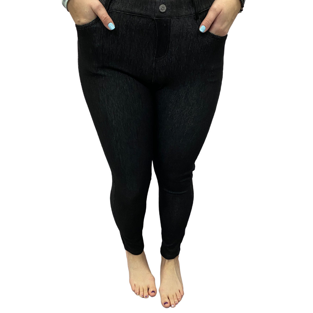 BLACK 5-POCKET JEGGINGS