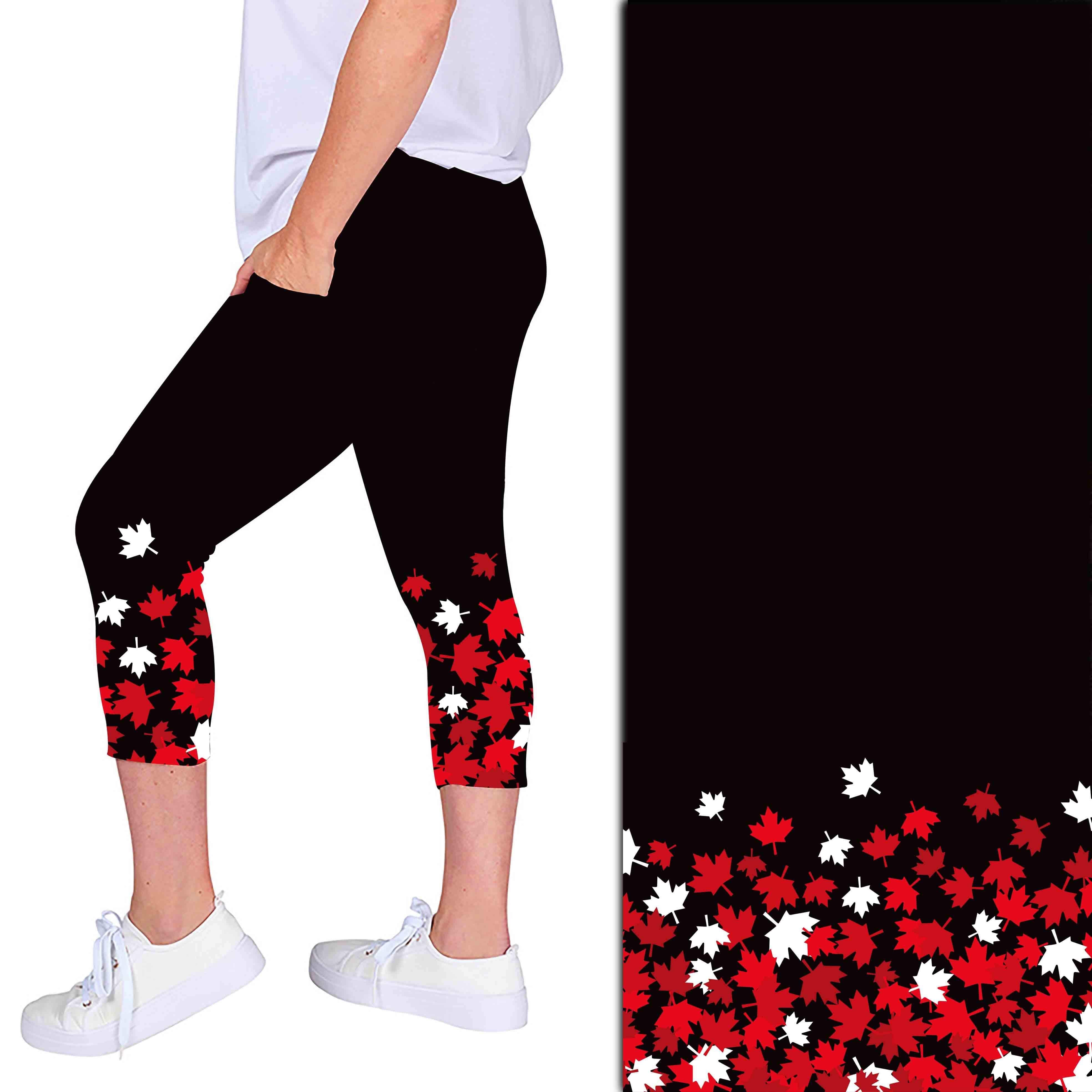 WOMAN WEARING EXTRA PLUS CANADIAN CAPRIS