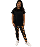 WOMAN WARING EXTRA CURVY GARFIELD LEGGINGS