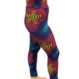 WOMAN WEARING EXTRA CURVY COLOURFUL LEGGINGS