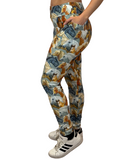 WOMAN WEARING PLUS SIZE LEGGINGS WITH HORSES