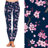 PINK FLORAL YOGA BAND LEGGINGS