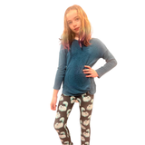 GIRL WEARING CHESHIRE LEGGINGS