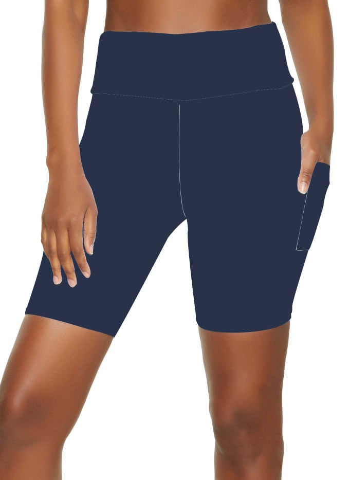 EXTRA PLUS NAVY BIKE SHORTS WITH POCKETS