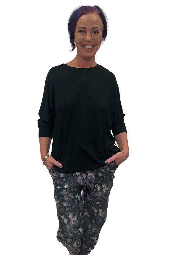SUBTLE BLACK FLORAL JOGGING PANTS THAT FEEL LIKE LEGGINGS Luv 21
