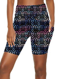 ONE SIZE PATTERNED BIKE SHORTS WITH POCKETS