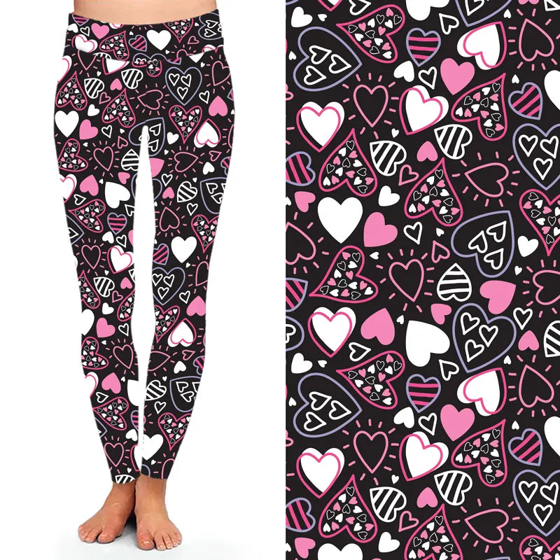 EXTRA PLUS LEGGINGS WITH PINK HEARTS