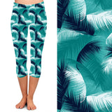 PLUS SIZE TEAL AND NAVY LEGGING CAPRIS