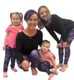 Family wearing matching leggings
