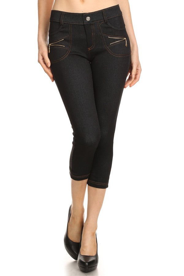 4-POCKET JEGGING CAPRIS (BLACK)