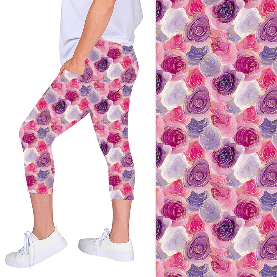 PLUS PATTERNED CAPRIS WITH POCKETS