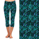 ONE SIZE TEAL BUTTERFLY LEGGING CAPRIS