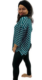 WOMAN WEARING PLUS SIZE BLACK YOGA LEGGINGS